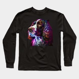 Neon English Springer Spaniel Dog Long Sleeve T-Shirt